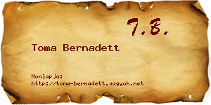 Toma Bernadett névjegykártya