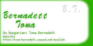 bernadett toma business card